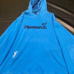 Research 47: Mens XL blue cotton hoodie